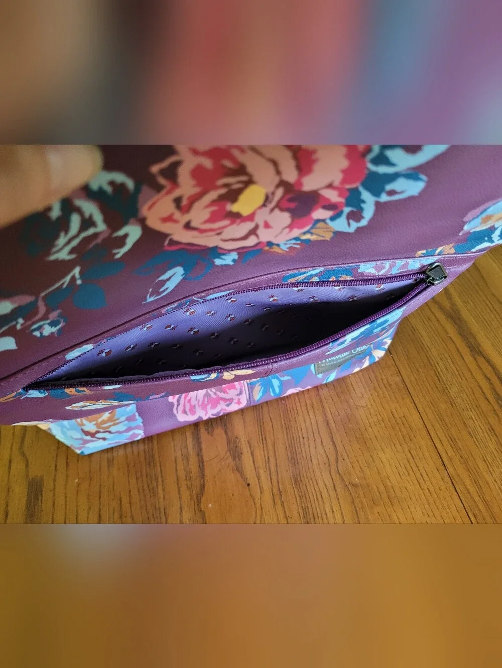 Matilda Jane Moments With You Plum Perfect Floral Faux Leather Backpack NWOT